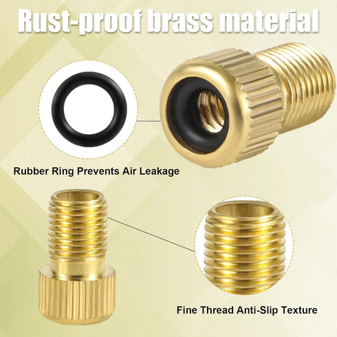 28pcs Bicycle Valve Adapter Set, Brass Bike Tire Valve Stem Adapter Inflation Kit Accessories for Standard Pump or Air Inflatable Attachment Compr...