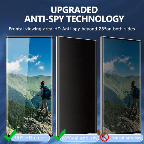 Privacy Screen Protector Samsung Galaxy S22 Ultra, Anti-Spy Tempered Glass, Bubble Free Tempered Glass Film, Black Private Tempered Glass, Anti Sc...