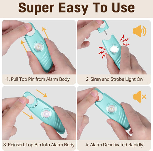 Personal Safety Alarm for Women – 140dB Safe Sound Personal Alarm with Strobe Light, Personal Protection Siren Device for Women, Men, Children, El...