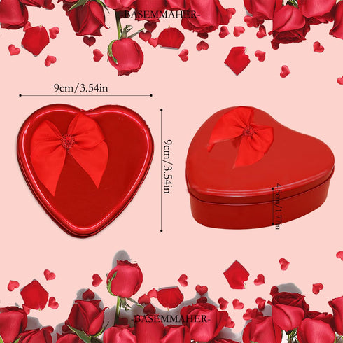 12Pcs Valentine's Day Red Floral Scented Bath Soap Rose Flower Petals for Red Heart-Shaped Box Artificial Rose Plant Essential Oil Rose Soap for W...