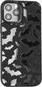 Matte Black Case compatible with - iPhone 12 Pro Max - 6.7 inch Protective TPU Rubber Cover Cute Bats Spooky Print Classy Bumper Non-Slip Lightwei...