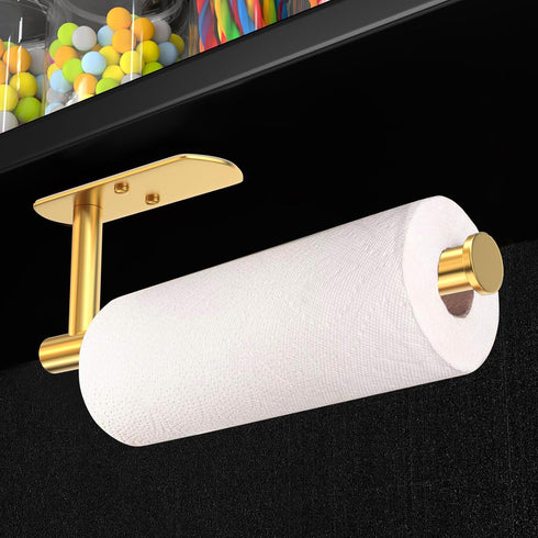 VAEHOLD Self Adhesive Paper Towel Holder Under Cabinet Mount, Wall Mounted Paper Towel Roll Holder for Kitchen, Bathroom, Wall - SUS304 Stainless ...