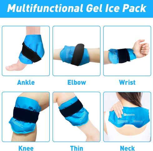 Ankle Ice Pack Wrap for Swelling, Reusable Gel Ice Pack for Ankle Injuries, Cold Compress Therapy for Foot Pain Relief, Achilles Tendonitis, Plant...