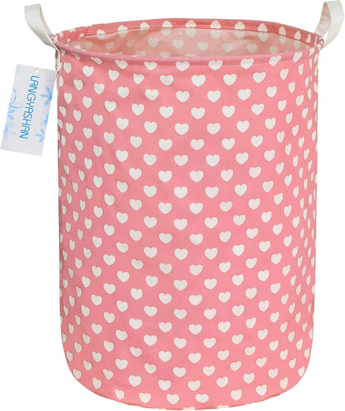 LANGYASHAN Laundry Basket Canvas Fabric Collapsible Organizer Basket for Storage Bin Toy Bins Gift Baskets Bedroom Clothes Children Nursery Hamper...
