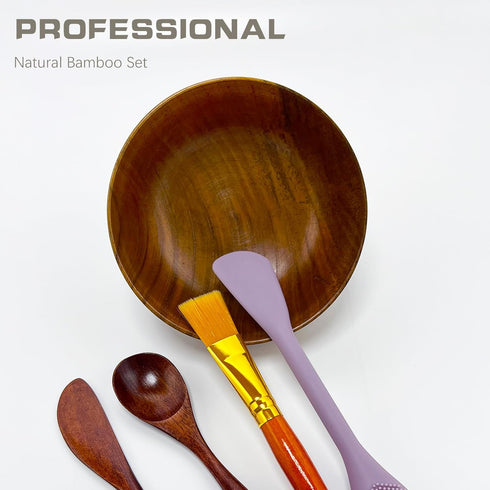 Wood Mask Mixing Bowls 6 Pack,Makeup Facial Skin Care Products for Clay Mask,Home DIY Beauty Personal Care Spa Tools Kit Cosmetic Bowl,Spatula,Spo...