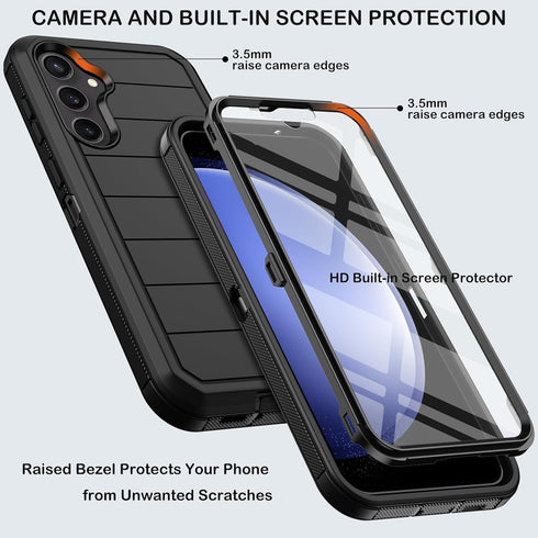 for Samsung Galaxy S23 FE Case with Belt Clip Holster & Kickstand,Built-in Screen Protector,Heavy Duty Shockproof Drop Protection Military Grade F...