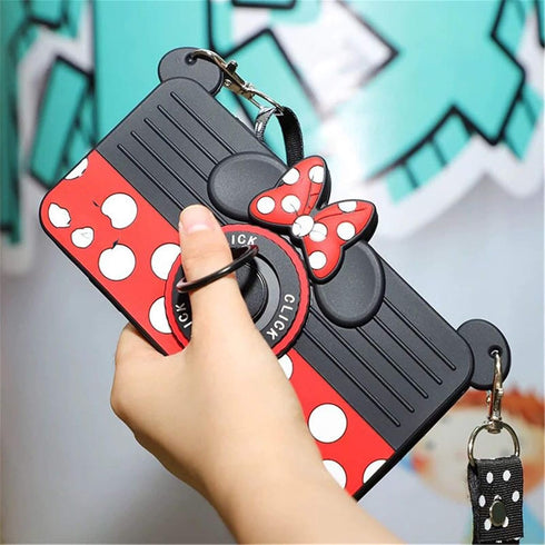 for Moto G Stylus 5G 2022 Case Cute 3D Camera with Rotating Ring Grip Holder Kickstand Lanyard Teens Girls Women Soft Silicone Rubber Cover for Mo...