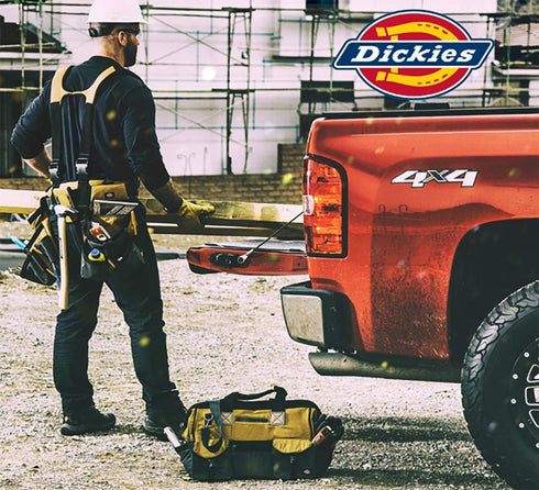 Dickies 2-Compartment Hammer Holder for Tool and Work Belts, Durable Canvas, Includes Tool Loop and Pocket, Fits up to 4.5-inch Belts, Tan/Grey...