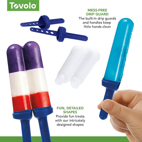 Tovolo Popsicle Molds with Sticks (4-Pack, Twin Pops) - Reusable Ice Pop Molds & Sticks for Homemade Flavored Ice Pops & Frozen Snacks - Popsicle ...
