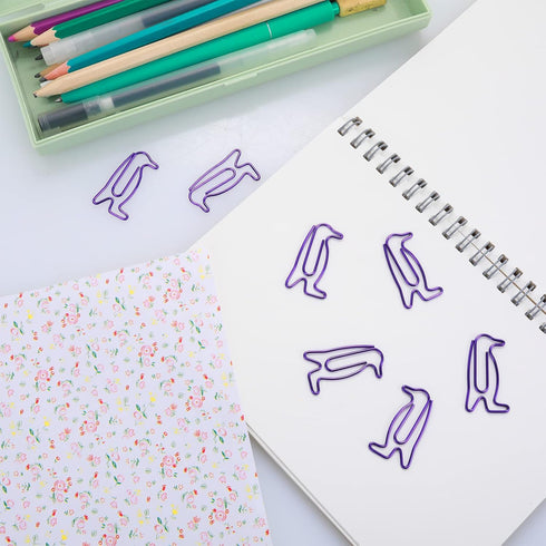 Penguin Shaped Paper Clips Small Cute Animal Shaped Bookmarks Paper Clips Funny Office School Supplies Christmas Birthday Gifts for Penguin Lovers...