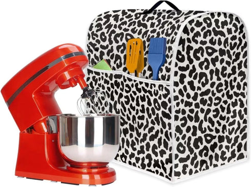Black White Leopard L Size Mixer Cover Kitchen Bowl Cover Waterproof Dustproof Anti-Sputtering Compatible with 5-8 Qt Bowl-Lift Stand Mixer Kitche...