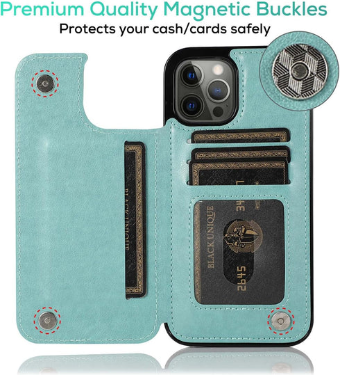 for iPhone 11 Pro Wallet Case, Premium Leather Phone Case Wallet for Women with Card Holders & Magnetic Lock, Embossed Butterfly Case for iPhone 1...