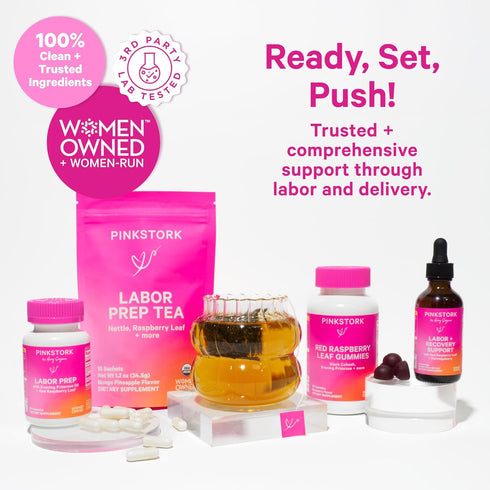Pink Stork Organic Labor Prep Tea - Red Raspberry Leaf with Chamomile and Rosehip, Pregnancy Must Haves, Postpartum Essentials, Third Trimester - ...