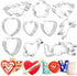 HOWAF 10pcs Valentine's Day Shapes Cookie Cutters Set for Kids Adult, Wedding Stainless Steel Biscuit Cookie Cutters Tools for Bridal Shower Anniv...