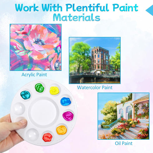 Acrylic Paint Palette Trays 10Pcs Plastic Pallets for Kid, Adult, Student Oil Watercolor Craft DIY Art Painting...