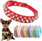 Spiked Dog Collar for Small Dogs Soft PU Leather Spike Puppy Collar Anti Bite Studded Rivet Cat Collar for Kittens Small Medium Pets Like Chihuahu...
