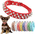 Spiked Dog Collar for Small Dogs Soft PU Leather Spike Puppy Collar Anti Bite Studded Rivet Cat Collar for Kittens Small Medium Pets Like Chihuahu...