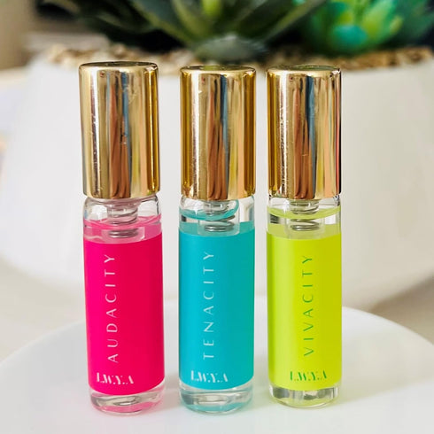 Fragrance Travel Set - Perfumes for Women with Iconic Scents - Express Your Aura with Audacity, Tenacity, Vivacity EDP Sprays - 3 pc...