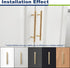 2-Pack Solid Brass Kitchen Cabinet Pulls, Gold Modern T-Bar Handles, 3-3/4-Inch Hole Center Hammered Handles for Dresser Drawer Cupboard, 5-9/16 I...