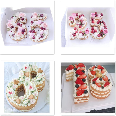 3D Silicone Cake Pans Large Number Cake Mould Novelty Cake Tins DIY Baking Mold for Birthday Wedding Anniversary 10 inch Number of 5 Gray...