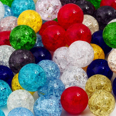 RUBYCA Assorted Mixed Round Druk Crackle Czech Crystal Glass Beads for Jewelry Making (4mm, 100pcs)...