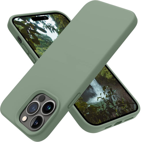 OTOFLY Designed for iPhone 14 Pro Case, Silicone Shockproof Slim Thin Phone Case for iPhone 14 Pro 6.1 inch (Calke Green)...