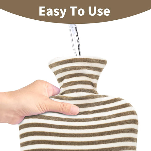 Hot Water Bottle with Soft Cover, 2L Hot Water Bag for Menstrual Cramps, Neck and Shoulder Pain Relief, Hot and Cold Therapies, Hand Feet Warmer, ...