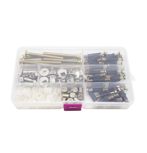 binifiMux 90pcs Crib Screws Furniture Cam Lock Connecting Screws Nuts Assortment Kit,Hex Socket Cap Screws/Cam Fitting/Dowel/Pre-Inserte for Cabin...