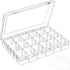 18 Grids Large Plastic Organizer Box with Adjustable Dividers, Clear Compartment Storage Container Tackle Box with Label Stickers for Beads, Craft...