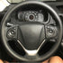 Universal Leather Car Steering Wheel Stitch On Wrap Cover DIY Sewing Breathable and Anti Slip, Maximum for 15-Inch Diameter Car Steering Wheel (Bl...