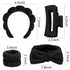 TOBATOBA Skincare Headband, Spa Headband and Wristband Set, Makeup Headband Face Wash Headband, Black Puffy Skin Care Headband Set with Hair Clip,...