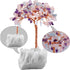 mookaitedecor Amethyst & Rose Quartz & Aquamarine Crystal Tree on Rock Crystal Cluster Stone Base Money Tree of Life for Good Luck Table Decoratio...