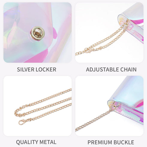 Vorspack Clear Purse for Women Clear Crossbody Bag Cute for Sports Concert Prom Party Present...