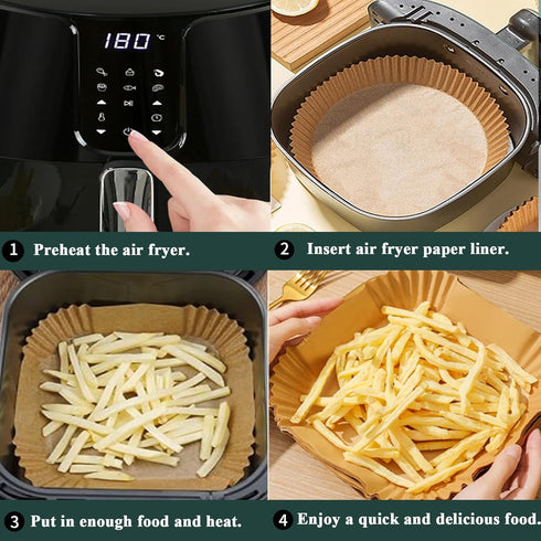 Air Fryer Paper Liners, 125PCS Non-stick Air Fryer Parchment Paper Liners,8inch Air Fryer Liners Disposable, Round Airfryer Paper Liners for for B...