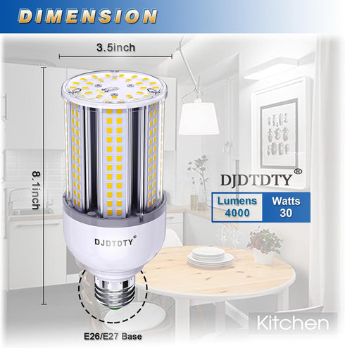 Amazon High Brightness LED Light Bulb 2 Pack 30W-300W/LED Corn Bulb, 30 watt LED Corn Bulb, E26 Base, 5000K LED Bulb, Suitable for Garage Warehous...