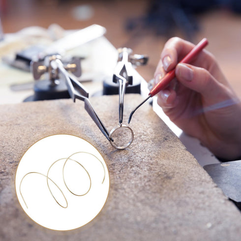 14K Gold Solder Wire for Jewelry Making, 6.3 Inch Long Easy Solder Gold Welding Solder Flux for Jewelry Repair Electronics Plumbing (Low Melting T...