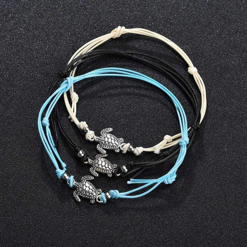 String Bead Anklets Boho Anklet Bracelet Sea Turtle Bracelet Beads Layered Anklet String Anklets Fashion Summer Beach Waterproof Foot Jewelry for ...