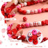 Blulu 210 Pieces Valentine's Day Craft Beads Wood Round Beads Wooden Spacer for Valentine's Day DIY Craft Decoration(Red)...