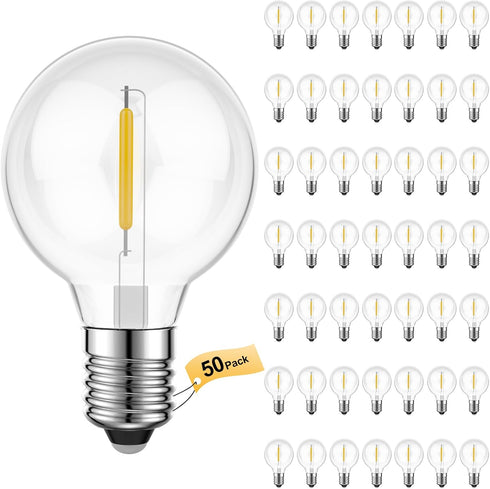 GPATIO LED G40 Replacement Light Bulbs for Indoor Outdoor String Lights - C7 Candelabra Fits E12 Socket Light Fixtures with Round Globe Clear Edis...