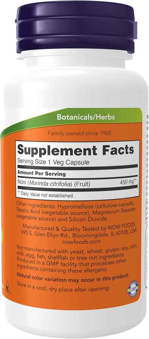 NOW Supplements, Noni (Morinda citrifolia) 450 mg, Free Radical Scavenger*, 90 Veg Capsules...