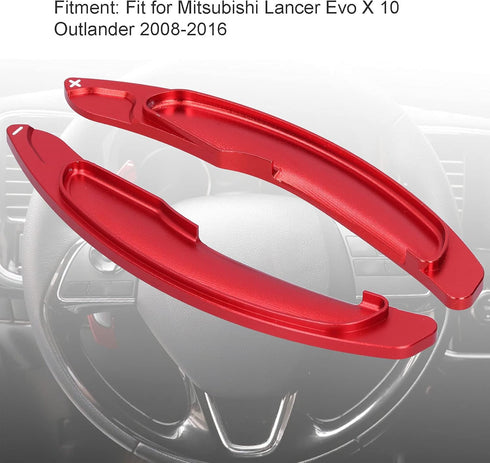 Steering Wheel Shift Paddle Extended, Red Steering Wheel Paddle Shifter Extension Fit for Mitsubishi Lancer Evo X 10 Outlander 2008?2016...