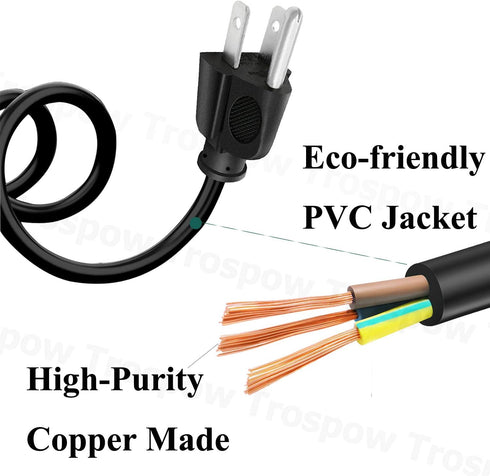 8.2ft 3 Prong Power Cord for KRK Rokit 5 8 G4 G3 RP6G3-NA RP5G2 VXT8 VXT6 VXT4 Studio Monitor Speaker Subwoofer AC Power Cord Supply Cable...
