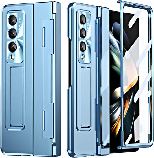 Miimall Compatible Samsung Galaxy Z Fold 5 Case, Z Fold 5 Case with Upgraded Hinge Protection+ Camera Lens Film + Front Screen Protector + Luxury ...