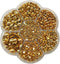 Chenkou Craft 3000PCS 7 Sizes (2.5/3/4/5/6/8/10mm) 1 Box Gold Round Flatback Imitation Half Pearls Bead Loose Beads Gem (Gold Half Ball)...