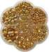 Chenkou Craft 3000PCS 7 Sizes (2.5/3/4/5/6/8/10mm) 1 Box Gold Round Flatback Imitation Half Pearls Bead Loose Beads Gem (Gold Half Ball)...