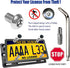 Aootf Front License Plate Bracket- Universal Bumper Mounting Kit, Car Tag Holder Adapter & Black Aluminum Plate Cover, Anti-Theft Lock Screw Bolt ...