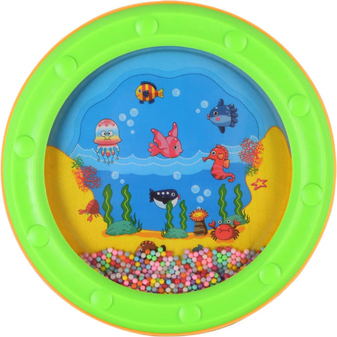 EASTROCK 10 Inch Ocean Drum Sea Sound Drum Percussion Instrument Wave Bead Drums Ocean Surf Effect Fish Graphic Sea Drum for Kids Children Baby...