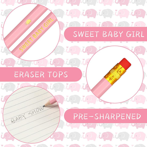 50 Pieces Baby Shower Half Pencils Golf Pencils with Erasers Pencils for Baby Shower 4 Inch Mini Presharpened Pencils for School Office Party Game...