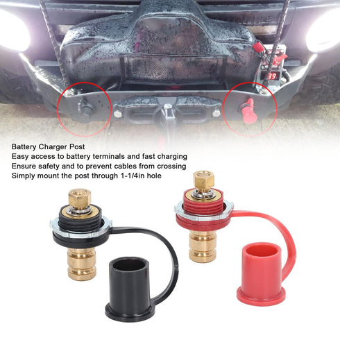 CHICIRIS Remote Battery Terminals, 20mm Stud Junction Block Post, Black Red Battery Charger Post Kit, Remote Battery Charger Post for Auto Truck B...