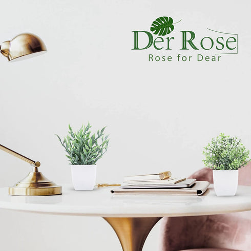 Der Rose 2 Pack Small Fake Plants Artificial Greenery Eucalyptus Plants in Pots for Bedroom Living Room Decor...
